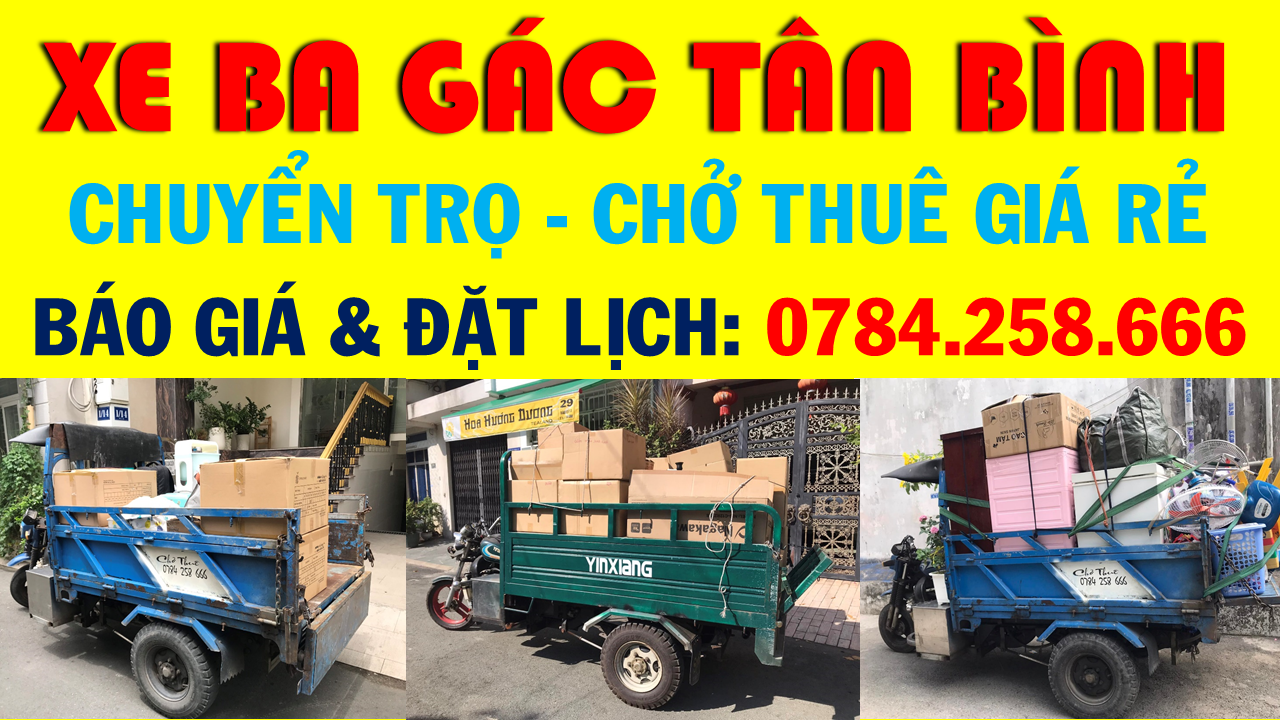 thuê xe ba gác chuyển trọ Tân Bình gần đây