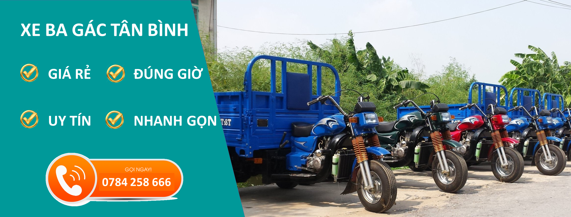 thuê xe ba gác giá rẻ Tân Bình